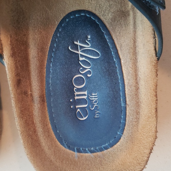 Euro Soft Blue Strappy Sandals with Buckle - Picture 2 of 6